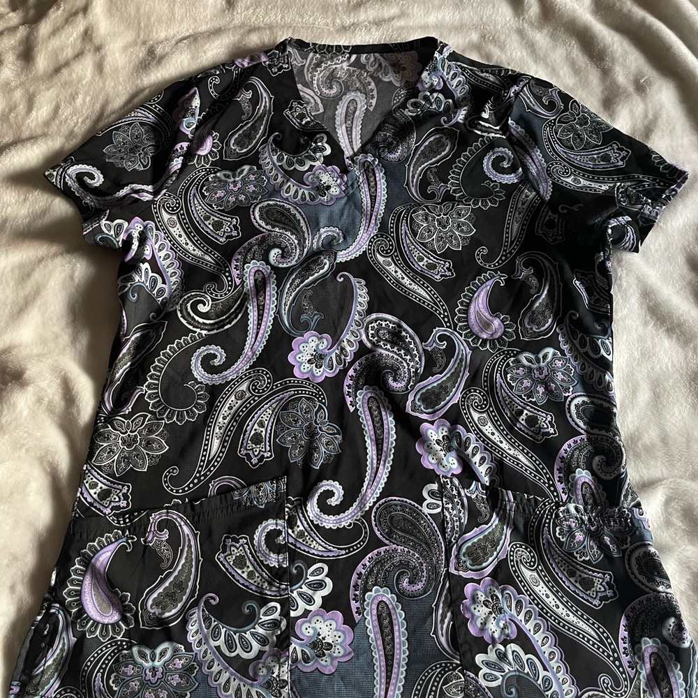 Paisley Print Women's Scrub Top